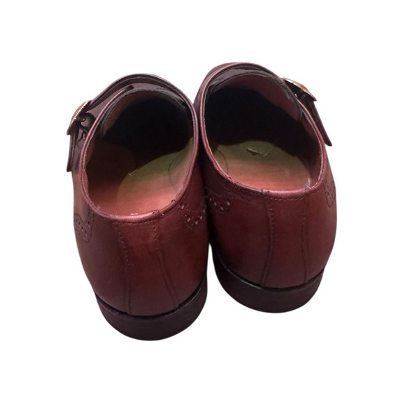 ET Wright Masters Collection Mens Burgundy Leather Wingtip Monk Strap Shoes 9D - Picture 6 of 11